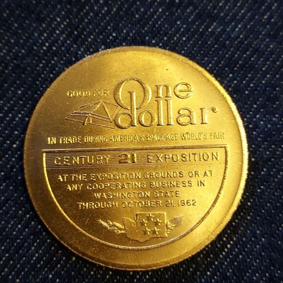 1962 World's Fair Century 21 Exposition One Dollar Coin - Picture 10 of 10